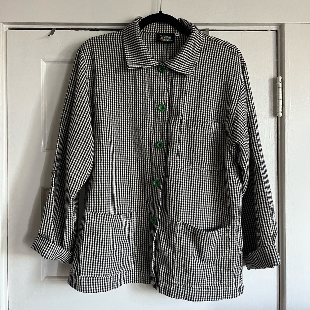Big Bud Press Gingham Checkered Work Shirt Jacket Coat. 100% cotton - Picture 2 of 7